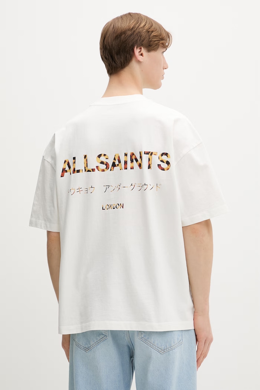 AllSaints Oversize t-shirt ανδρικό βαμβακερό M071PB μπλε XL,M