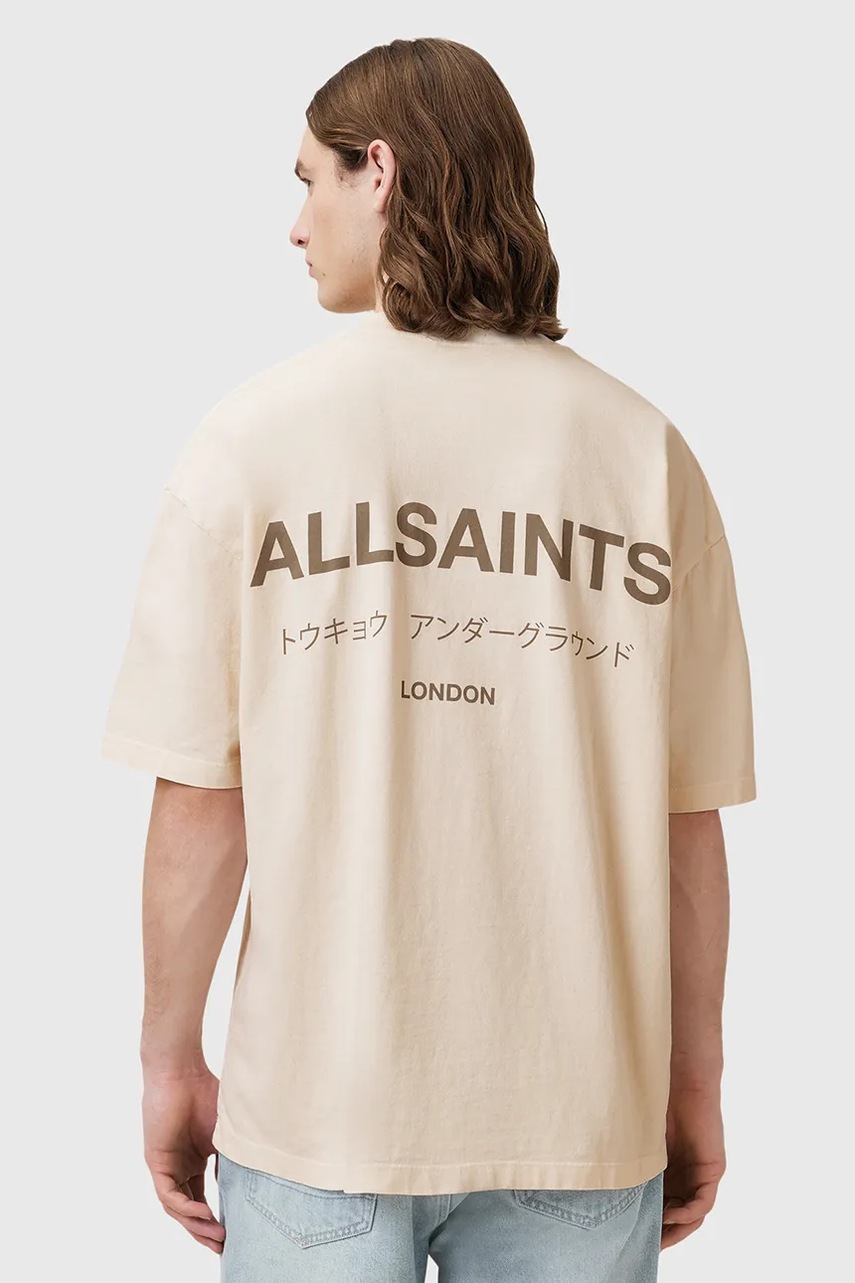 Хлопковая футболка AllSaints UNDERGROUND цвет чёрный с принтом M071PB