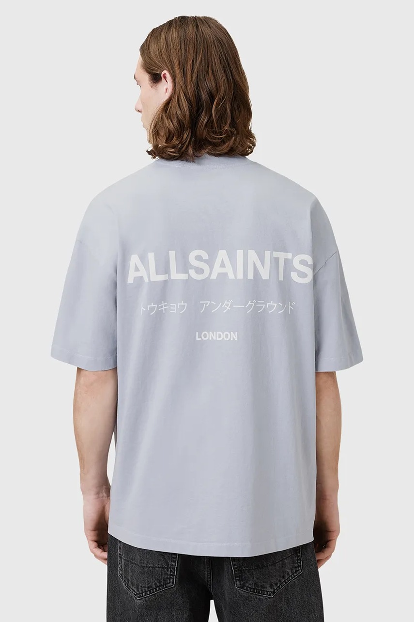Хлопковая футболка AllSaints UNDERGROUND цвет чёрный с принтом M071PB