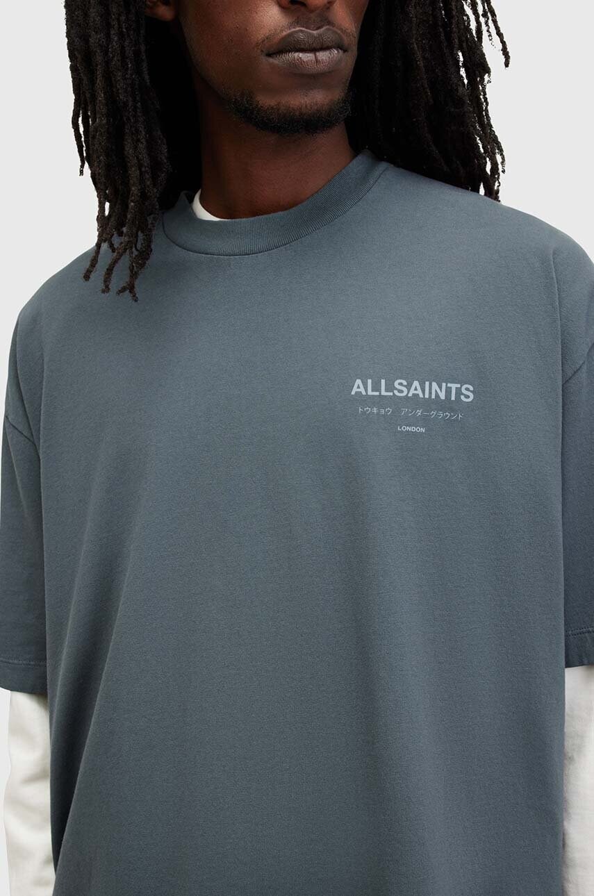 AllSaints pamut póló UNDERGROUND férfi, nyomott mintás, M071PB termék 2. képe