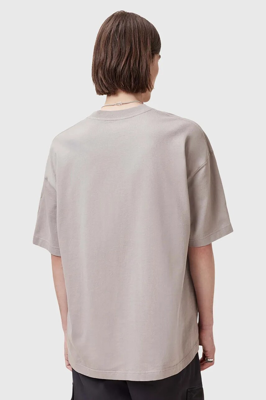 AllSaints pamut póló BIGGY bézs, férfi, nyomott mintás, M088PB termék 2. képe