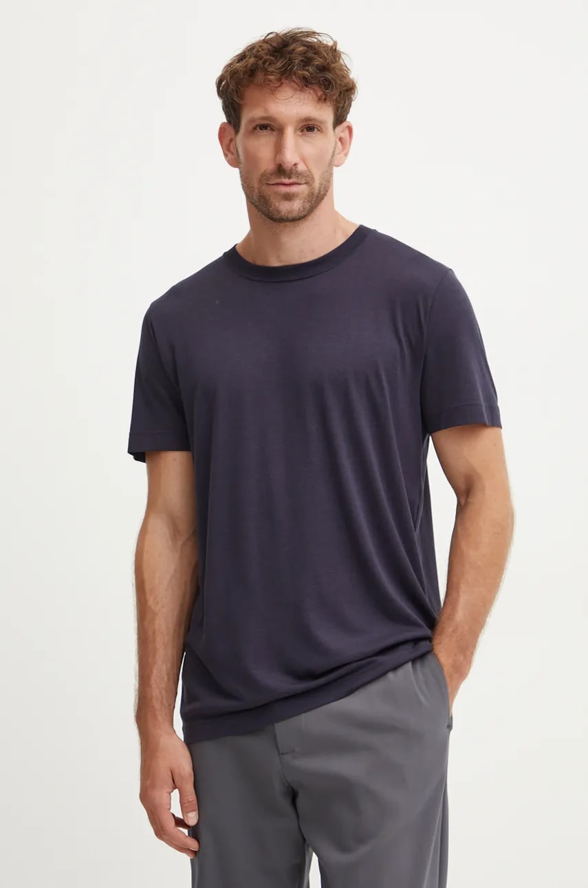 CDLP tricou barbati, culoarea albastru marin, neted, MTO016012101