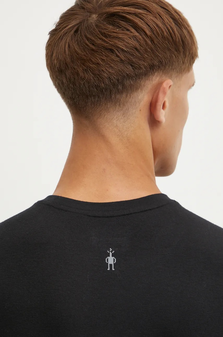 Αθλητικό μπλουζάκι Smartwool Dusk to Dawn χρώμα: μαύρο, SW002654 φωτογραφία