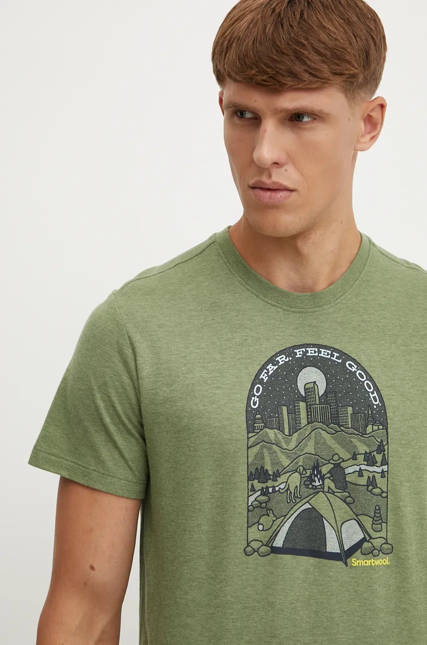 Αθλητικό μπλουζάκι Smartwool Streets to Peaks χρώμα: πράσινο, SW002602 φωτογραφία