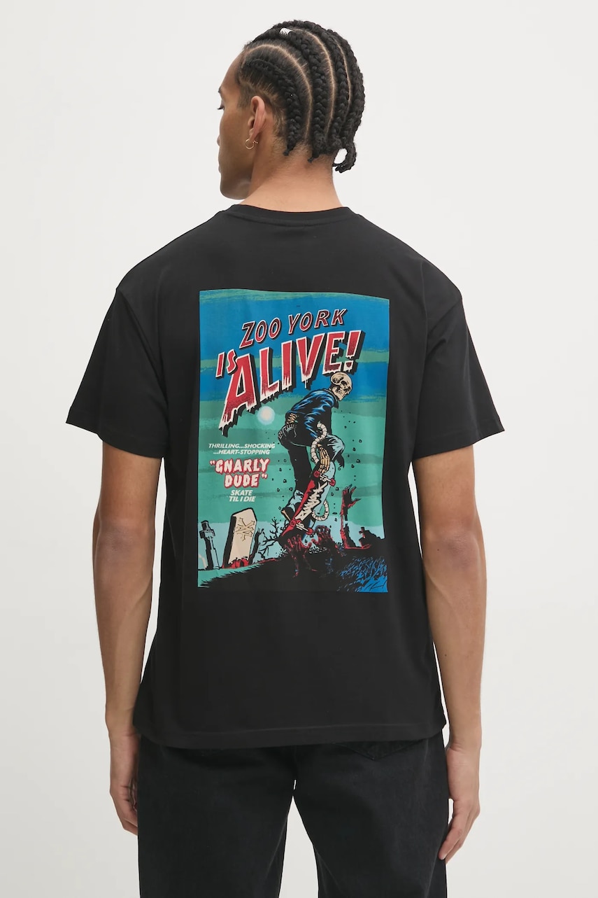 Zoo York tricou din bumbac barbati, culoarea negru, cu imprimeu, 60690034