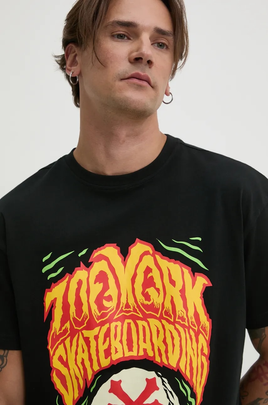 Zoo York tricou din bumbac barbati, culoarea negru, cu imprimeu, 60690029