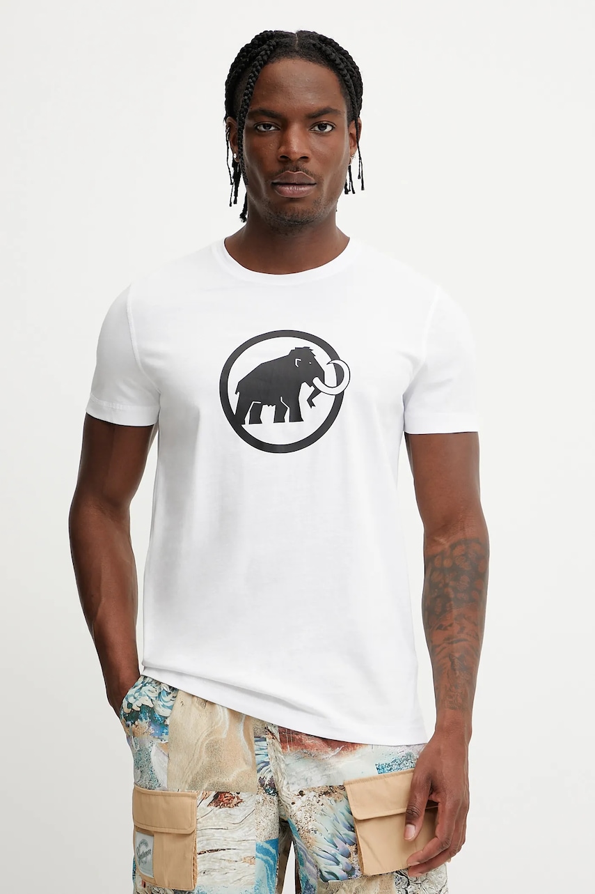 Mammut tricou Core barbati, culoarea alb, cu imprimeu, 1017.05891