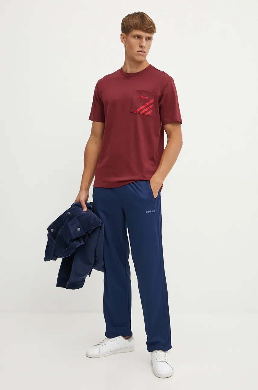 Футболка adidas Originals мужская цвет бордовый однотонный IX9606 Футболка adidas Originals мужская цвет бордовый однотонный IX9606