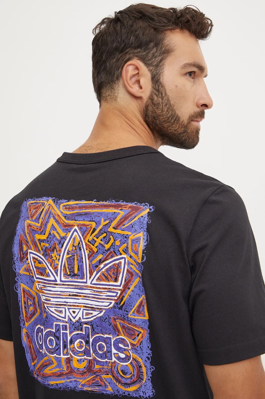 adidas Originals tricou din bumbac barbati, culoarea negru, cu imprimeu, JN1279