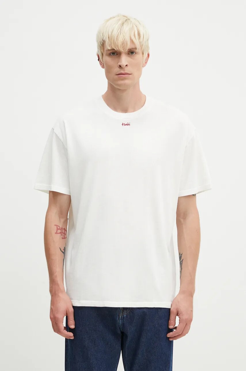 KSUBI tricou din bumbac Stitch Up Biggie barbati, culoarea alb, cu imprimeu, MPF24TE023