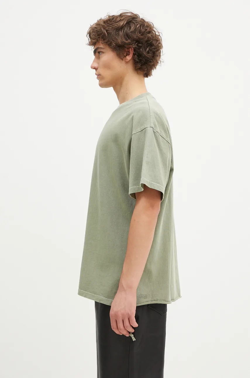 Хлопковая футболка KSUBI Sott Ekcess мужская цвет зелёный с принтом MFA24TE026