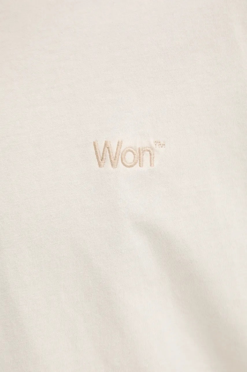 Βαμβακερό μπλουζάκι Won Hundred ανδρικό, χρώμα: μπεζ, 3300-12063 φωτογραφία