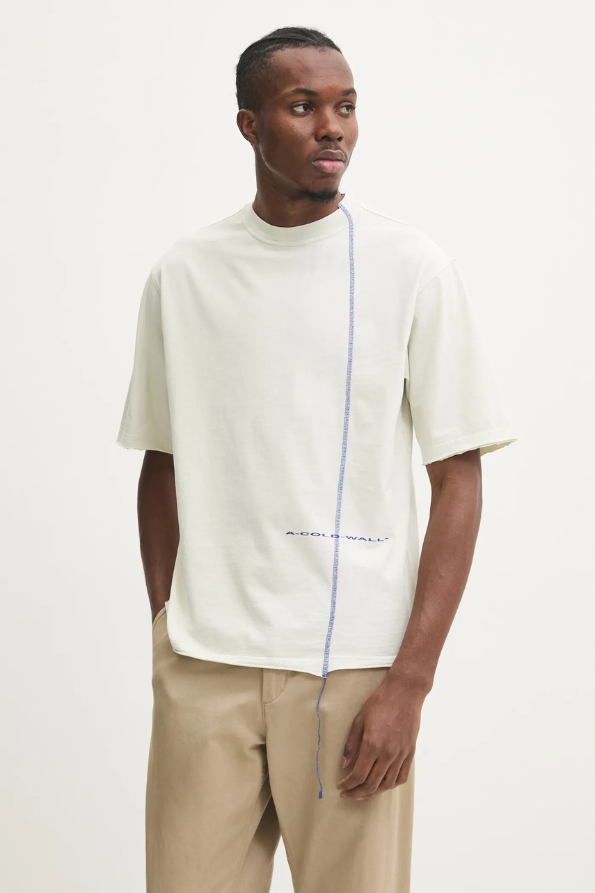 A-COLD-WALL* tricou din bumbac Oxidise barbati, culoarea bej, modelator, ACWMTS202
