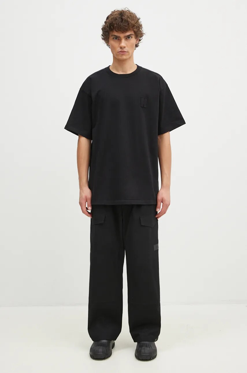 Norse Projects tricou din bumbac Simon Loose Organic Heavy Jersey N Patch barbati, culoarea negru, neted, N01.0667.9999