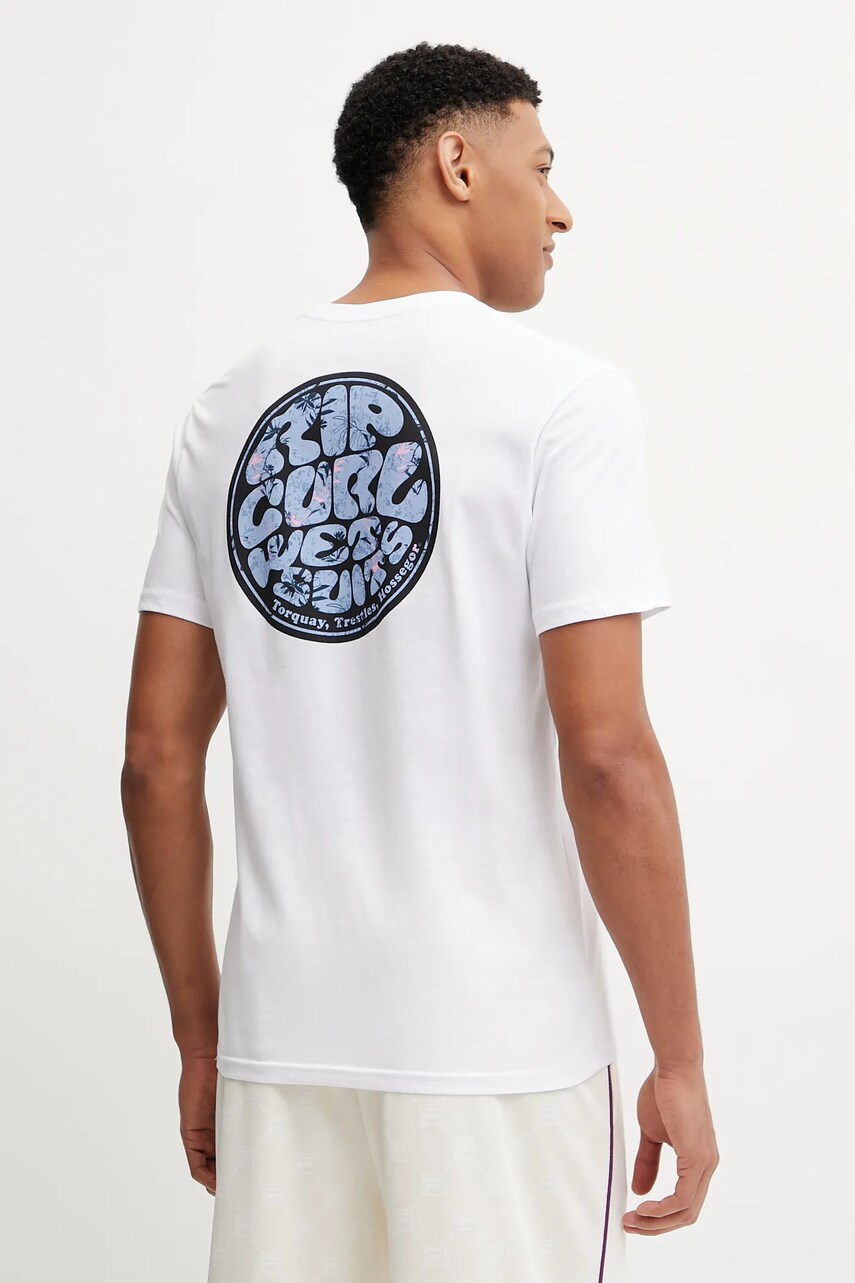 Rip Curl t-shirt PASSAGE fehér, férfi, nyomott mintás, 0JIMTE termék 2. képe