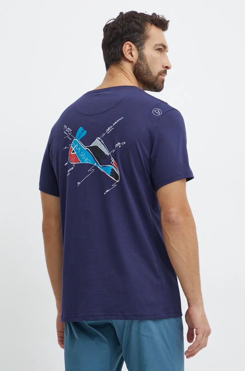 LA Sportiva tricou Mantra barbati, culoarea albastru marin, cu imprimeu, F31643643