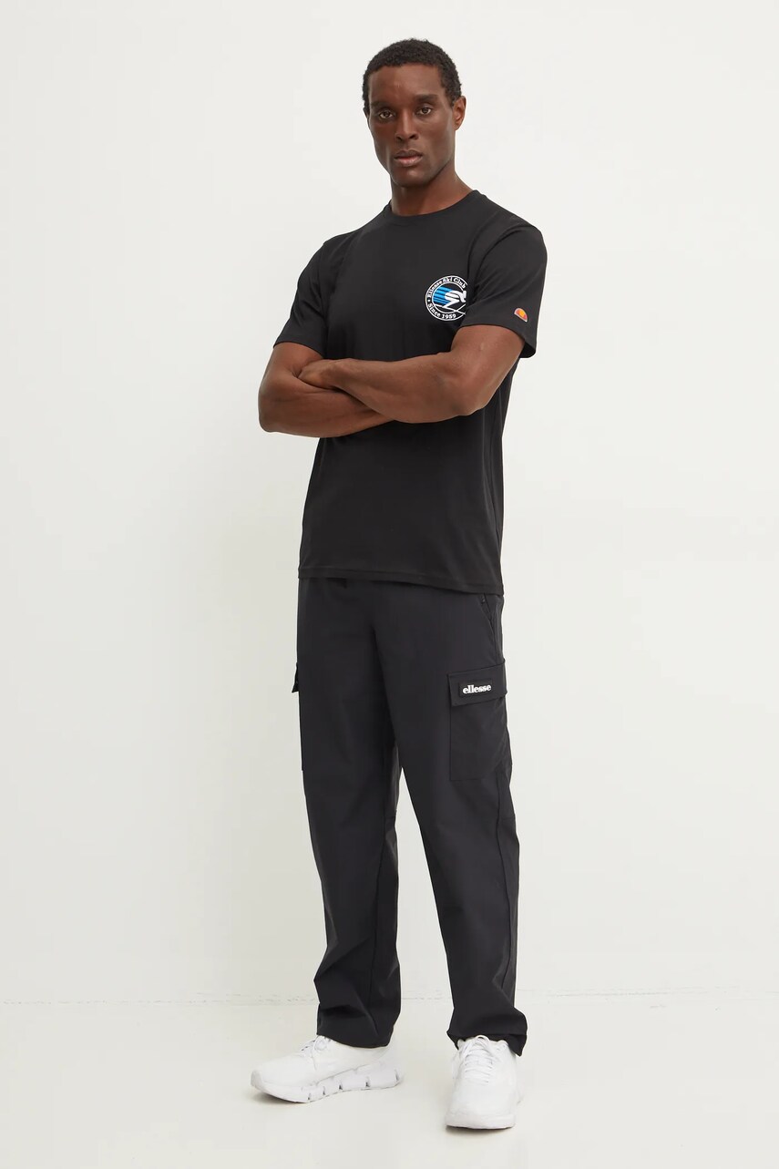 Хлопковая футболка Ellesse CONDENA мужская цвет чёрный с принтом SHX20960 Хлопковая футболка Ellesse CONDENA мужская цвет чёрный с принтом SHX20960