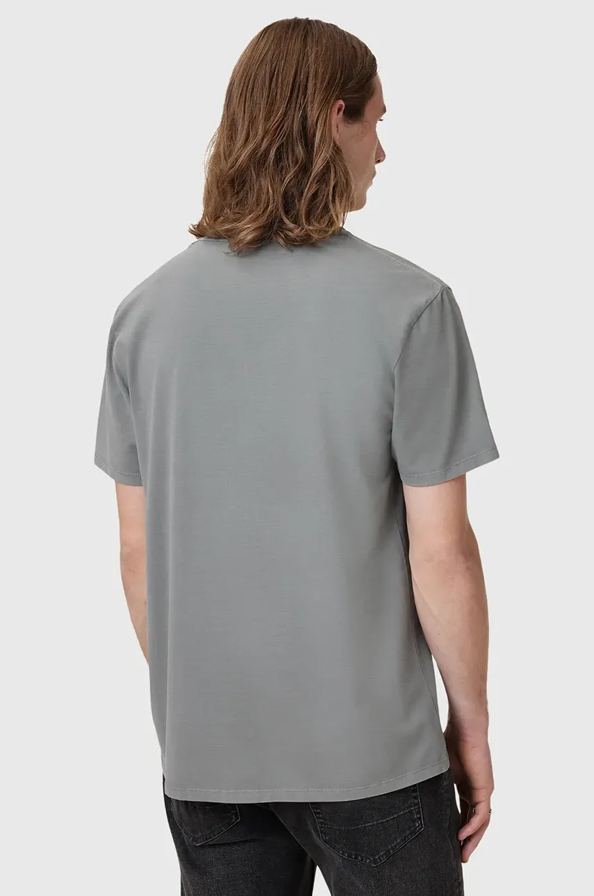 Хлопковая футболка AllSaints BODEGA SS CREW мужская цвет серый однотонная M026JB Хлопковая футболка AllSaints BODEGA SS CREW мужская цвет серый однотонная M026JB
