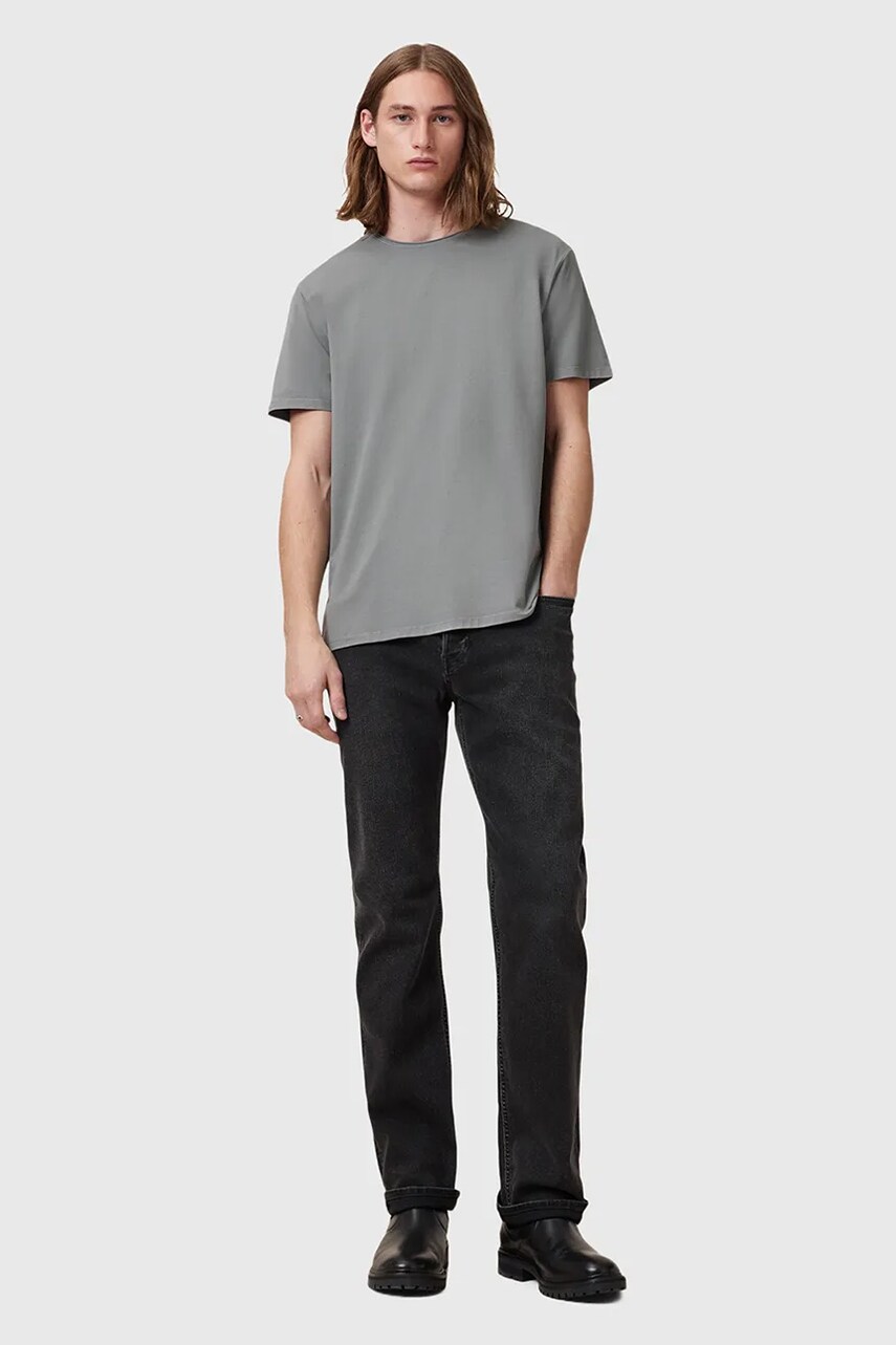 AllSaints pamut póló BODEGA SS CREW szürke, férfi, sima, M026JB termék 2. képe