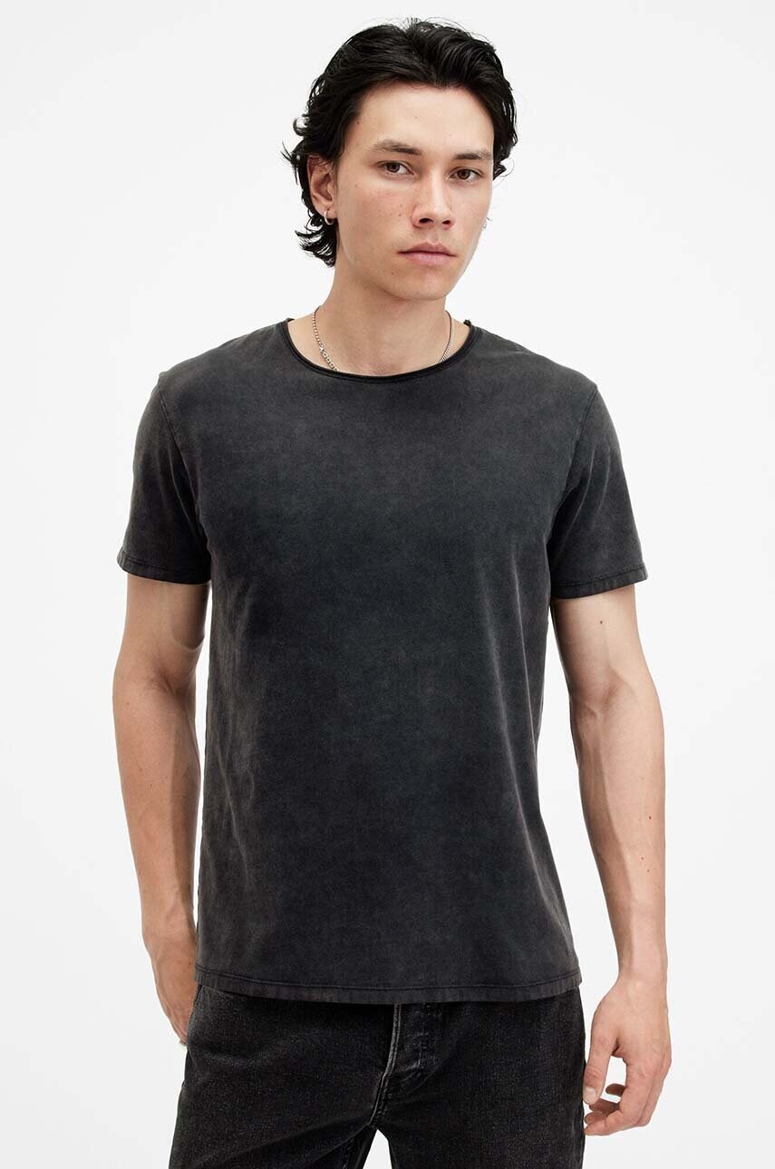 AllSaints tricou din bumbac BODEGA SS CREW barbati, culoarea negru, neted, M026JB AllSaints tricou din bumbac BODEGA SS CREW barbati, culoarea negru, neted, M026JB