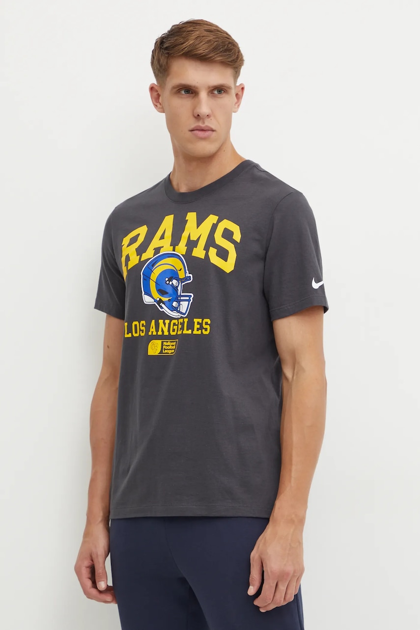 Nike tricou din bumbac Los Angeles Rams barbati, culoarea gri, cu imprimeu, N199-06F-95-5F1