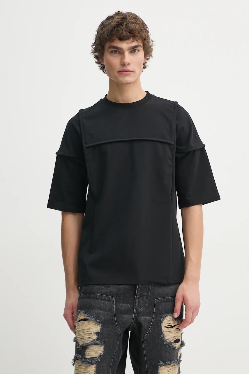 Heliot Emil tricou bărbați, culoarea negru, uni, AW24.M.09.123.BLK01 Heliot Emil tricou bărbați, culoarea negru, uni, AW24.M.09.123.BLK01