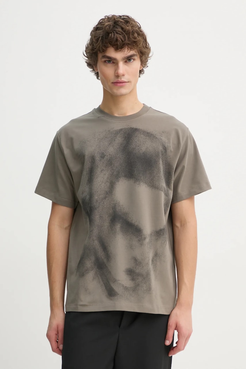 Heliot Emil tricou bărbați, culoarea gri, cu imprimeu, AW24.M.09.128.DG23 Heliot Emil tricou bărbați, culoarea gri, cu imprimeu, AW24.M.09.128.DG23