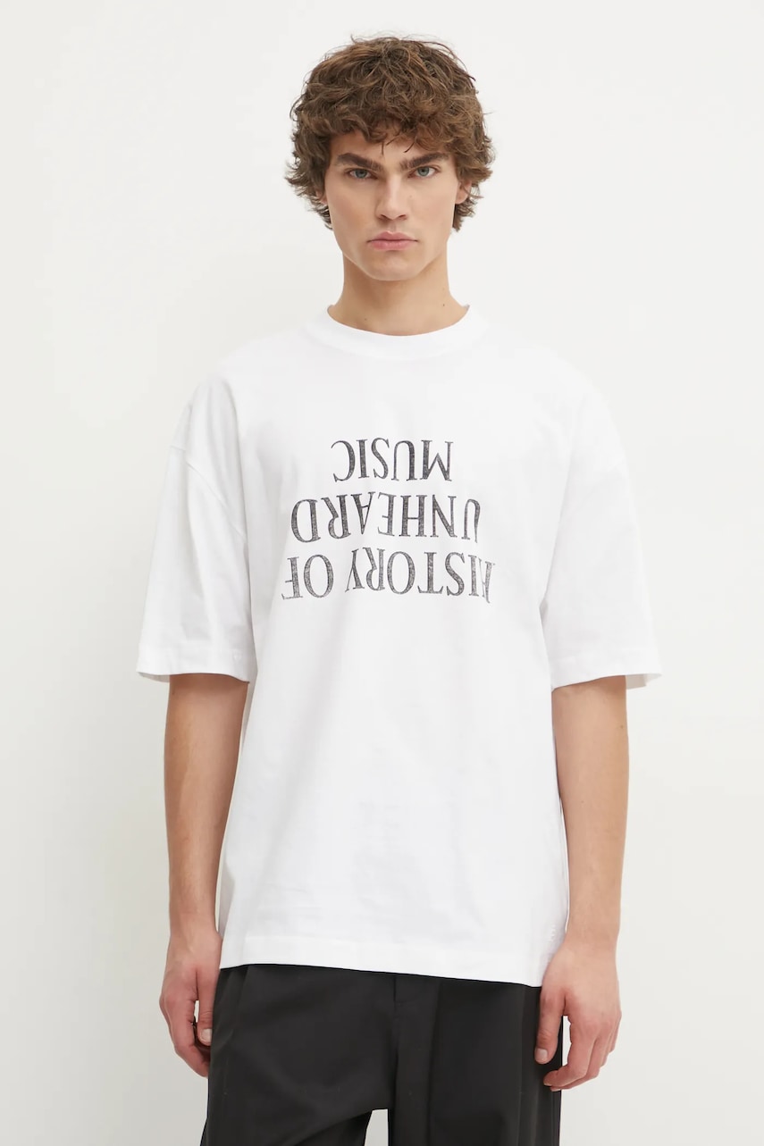 Études Studio tricou din bumbac barbati, culoarea alb, cu imprimeu, H24MCTSH141