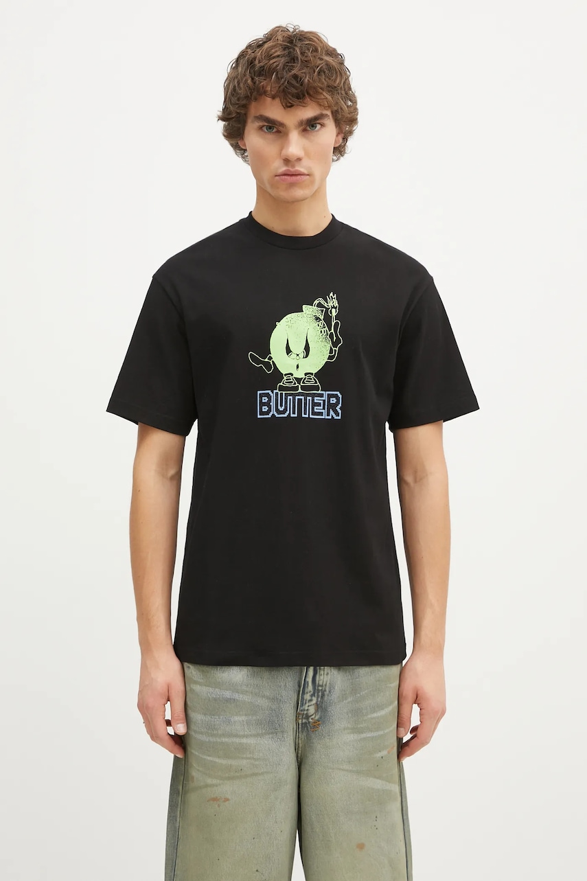 Butter Goods tricou din bumbac Bomb Tee barbati, culoarea negru, cu imprimeu, BG243100