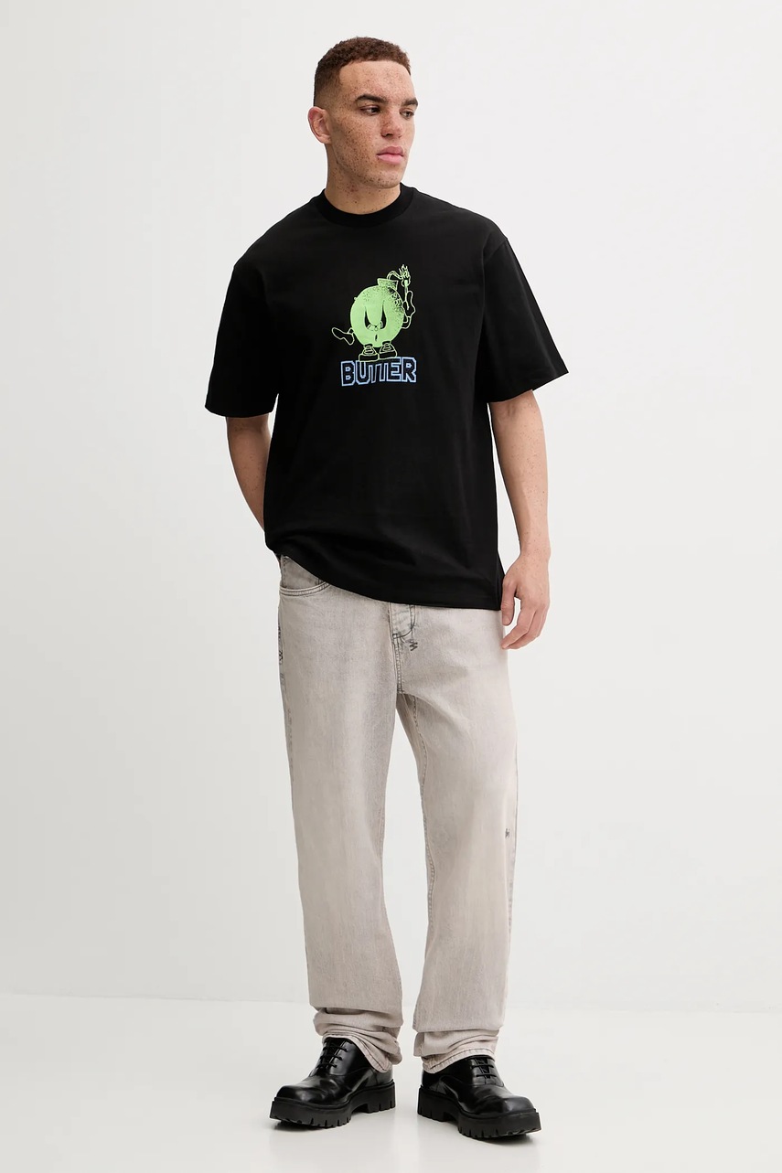 Βαμβακερό μπλουζάκι Butter Goods Bomb Tee ανδρικό, χρώμα: μαύρο, BG243100 φωτογραφία