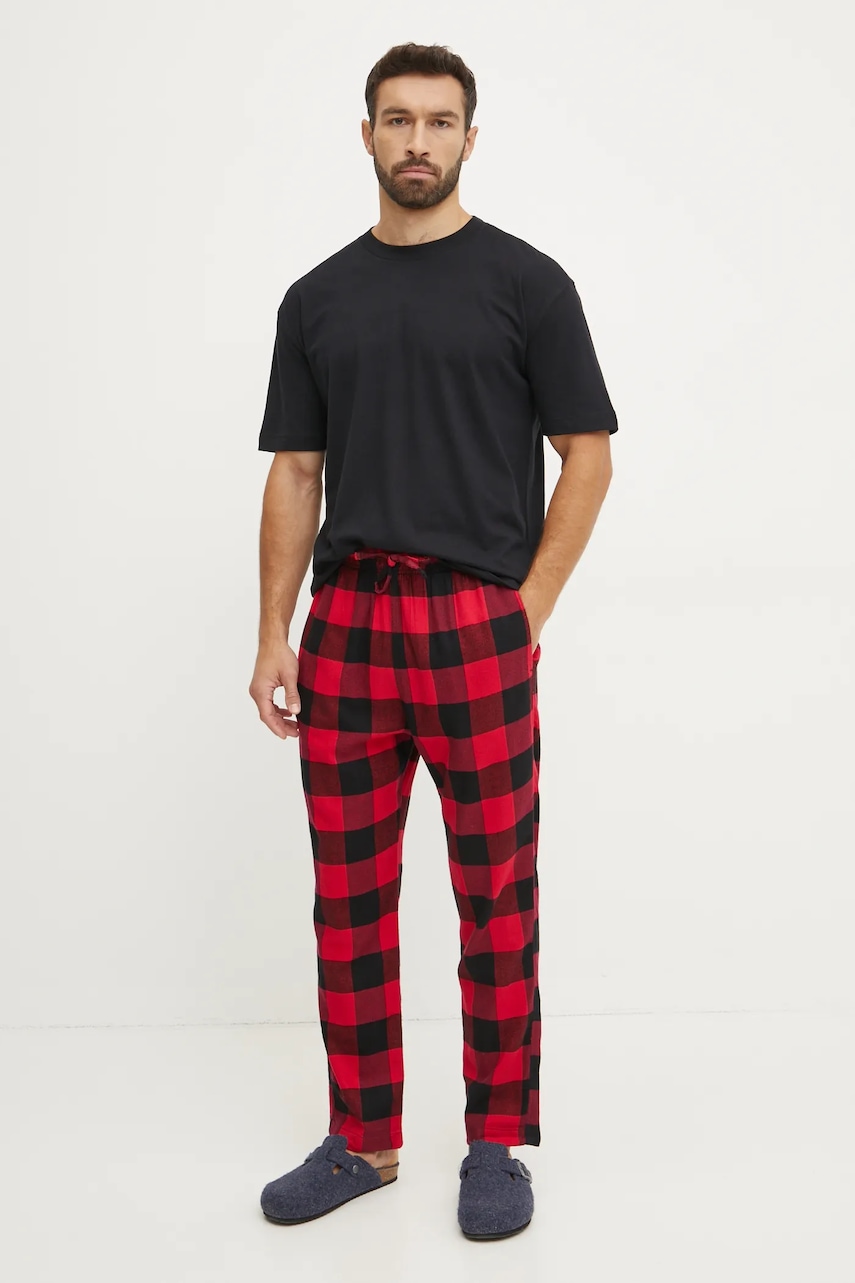 Hollister Co. pijama bărbați, culoarea negru, cu imprimeu, KI313-4027