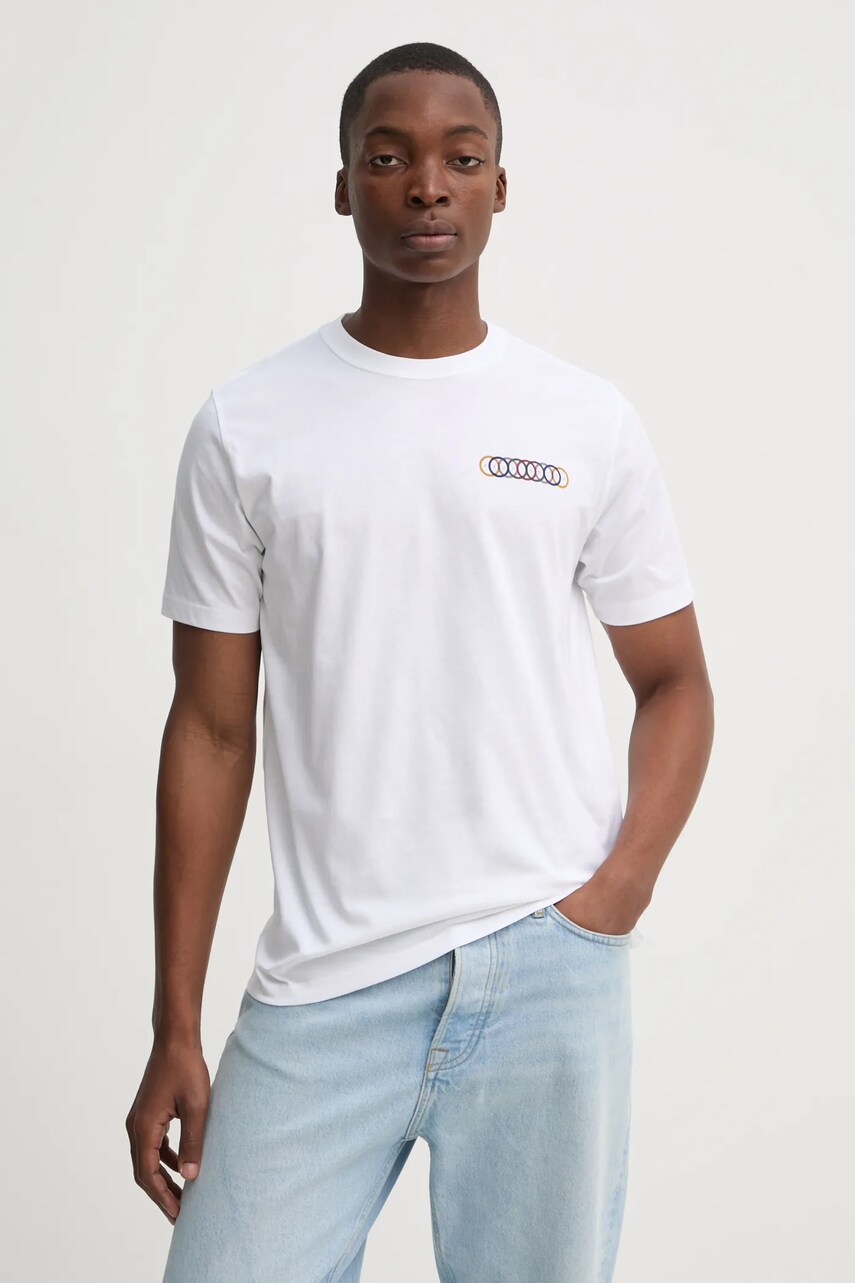Levně Bavlněné tričko PS Paul Smith bílá barva, s potiskem, M2R.011R.PP5084
