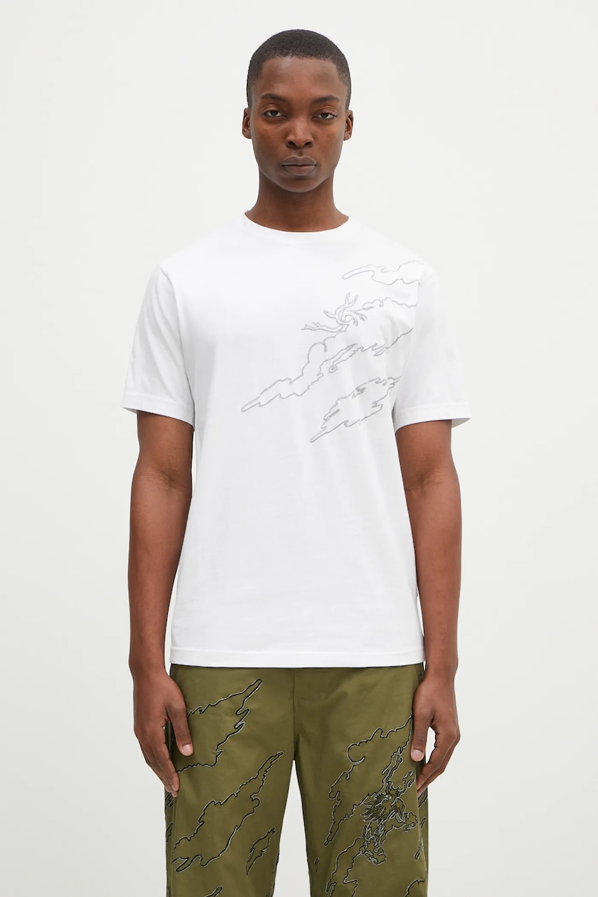 Maharishi tricou din bumbac Dpm: Sparse Bonsai T-Shirt barbati, culoarea alb, cu imprimeu, 5339.WHITE Maharishi tricou din bumbac Dpm: Sparse Bonsai T-Shirt barbati, culoarea alb, cu imprimeu, 5339.WHITE