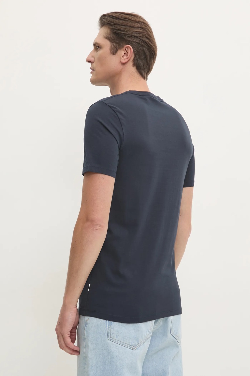 Βαμβακερό μπλουζάκι Lindbergh ανδρικό, χρώμα: ναυτικό μπλε, 30-400311 φωτογραφία