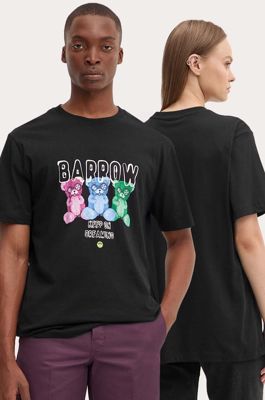 Barrow tricou din bumbac culoarea negru, cu imprimeu, F4BWUATH061