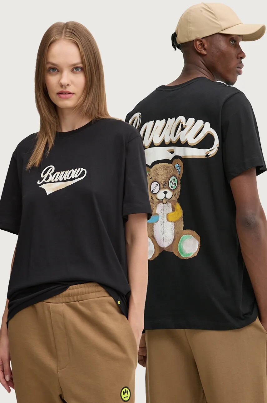 Barrow tricou din bumbac culoarea negru, cu imprimeu, F4BWUATH073