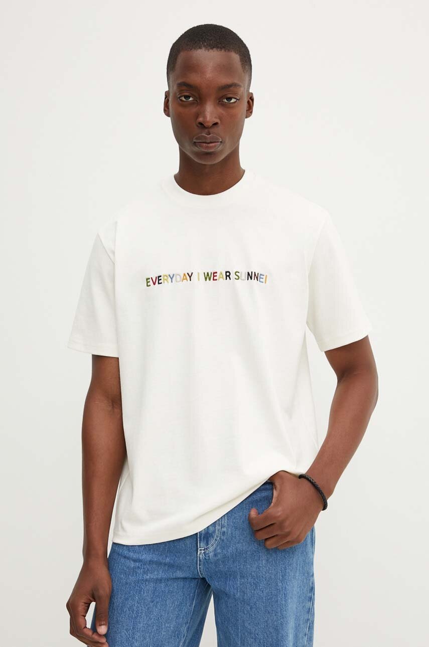 Βαμβακερό μπλουζάκι Sunnei χρώμα: μπεζ, RTWXJER007 φωτογραφία