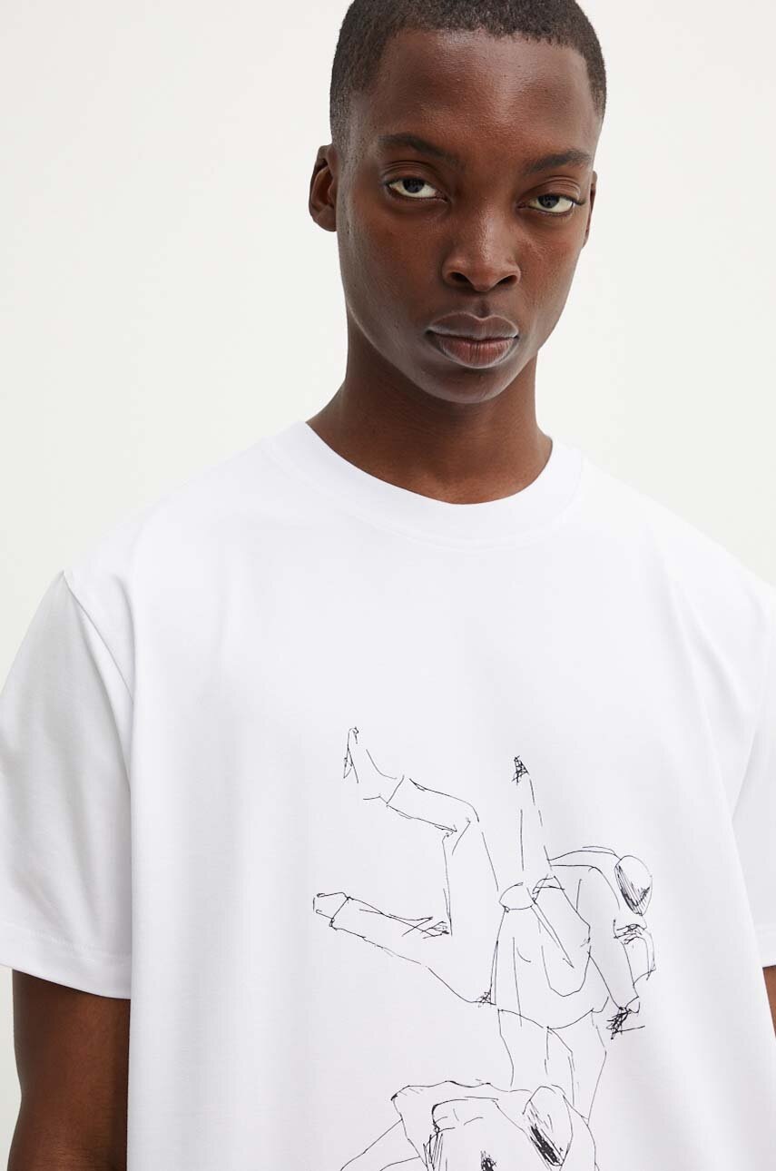 Μπλουζάκι Heliot Emil χρώμα: άσπρο, M.09.125.BLK01 φωτογραφία