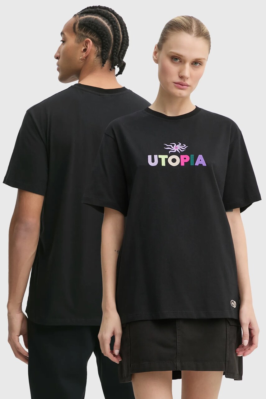 Kaotiko tricou din bumbac culoarea negru, cu imprimeu, AP032-02-G002