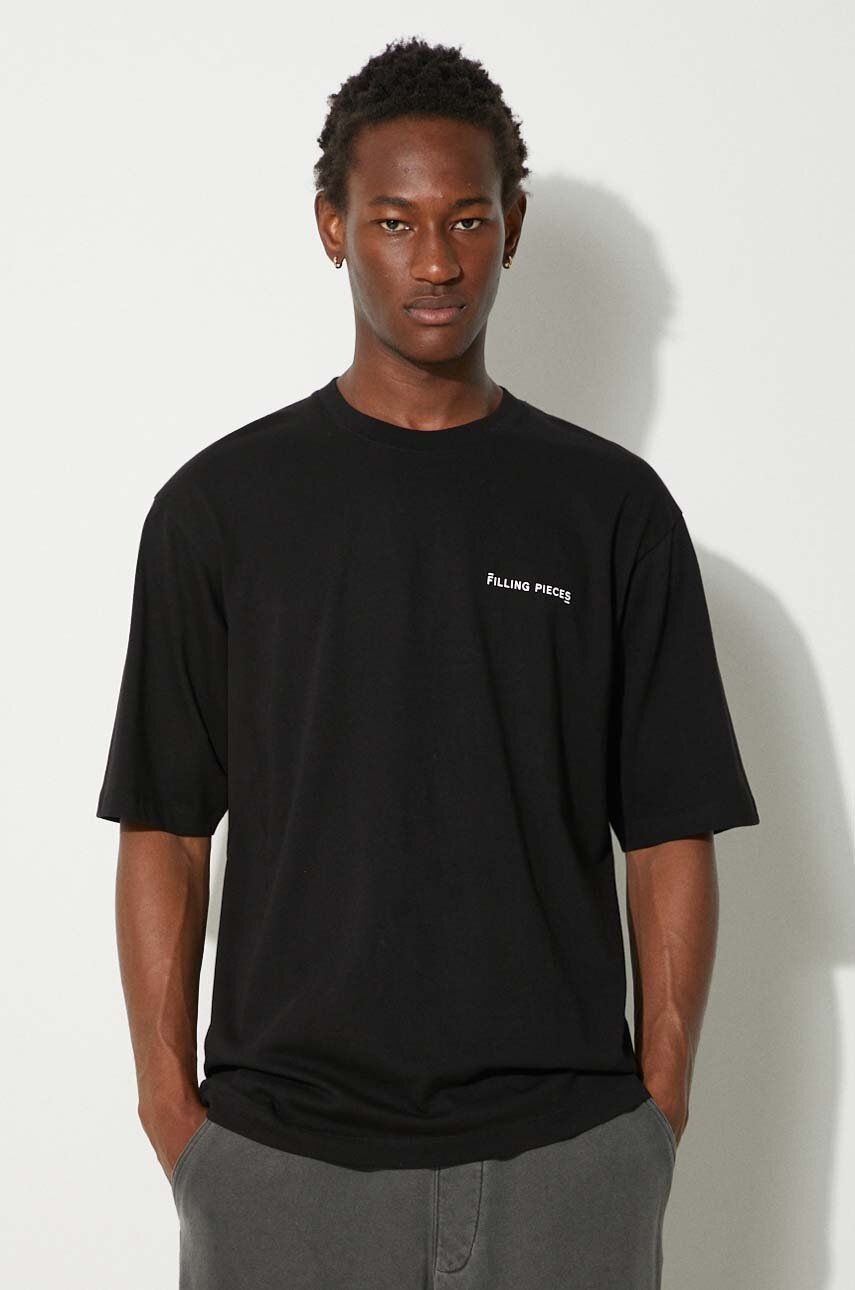 Βαμβακερό μπλουζάκι Filling Pieces Boxy χρώμα: μαύρο, 74413781861 φωτογραφία