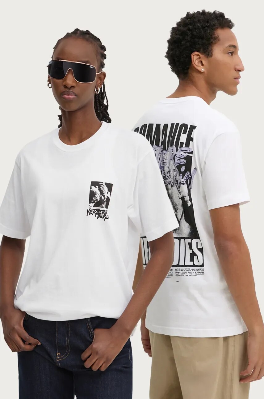 Vertere Berlin tricou din bumbac culoarea alb, cu imprimeu, VER T251