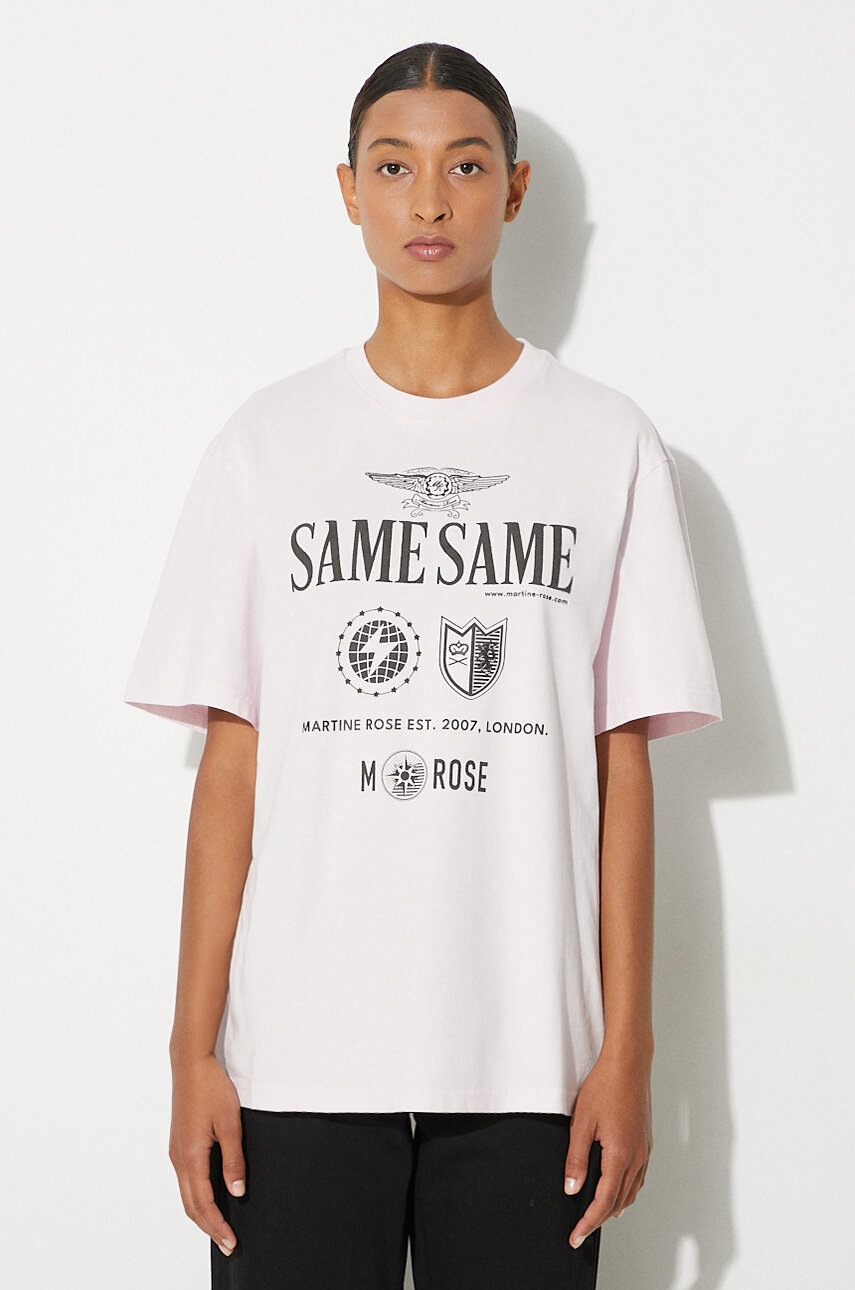 Martine Rose tricou din bumbac Classic T-Shirt culoarea roz, cu imprimeu, 603JE01101F