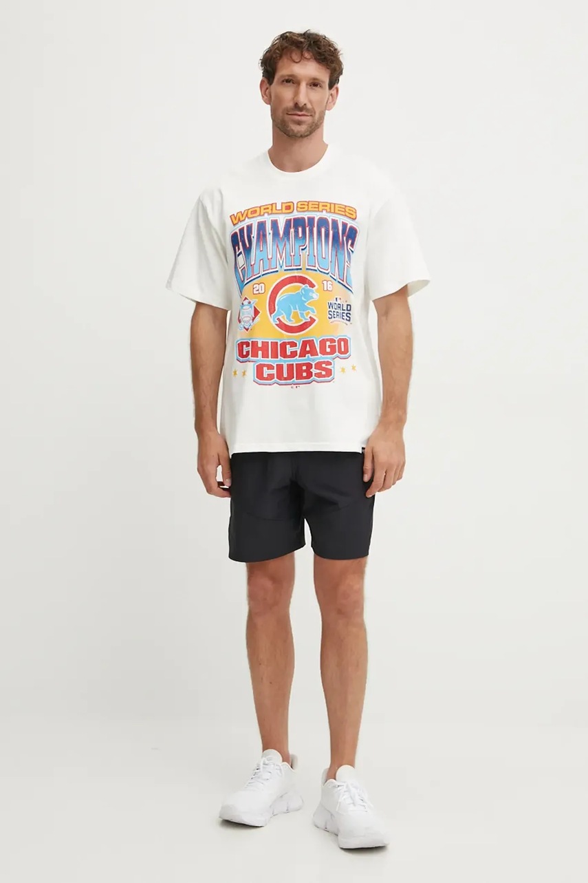 Βαμβακερό μπλουζάκι 47 brand MLB Chicago Cubs χρώμα: μπεζ, BU005TMYIHQ632915SS φωτογραφία