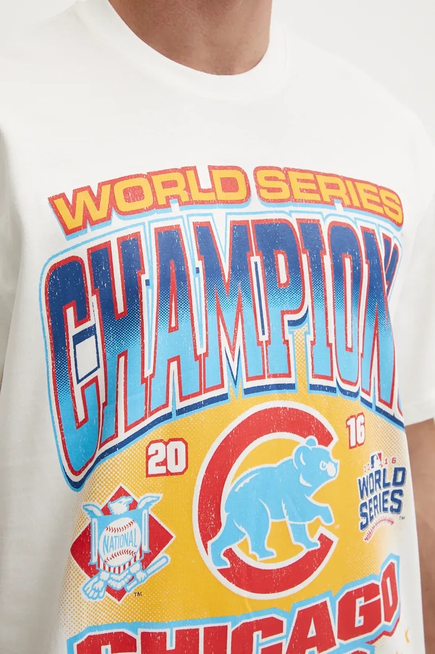 Βαμβακερό μπλουζάκι 47 brand MLB Chicago Cubs χρώμα: μπεζ, BU005TMYIHQ632915SS φωτογραφία