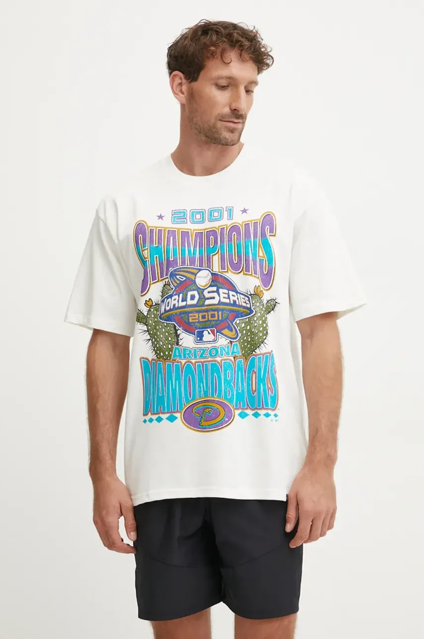 Хлопковая футболка 47 brand MLB Arizona Diamondbacks цвет бежевый с принтом BU029TMYIHQ632880SS Хлопковая футболка 47 brand MLB Arizona Diamondbacks цвет бежевый с принтом BU029TMYIHQ632880SS