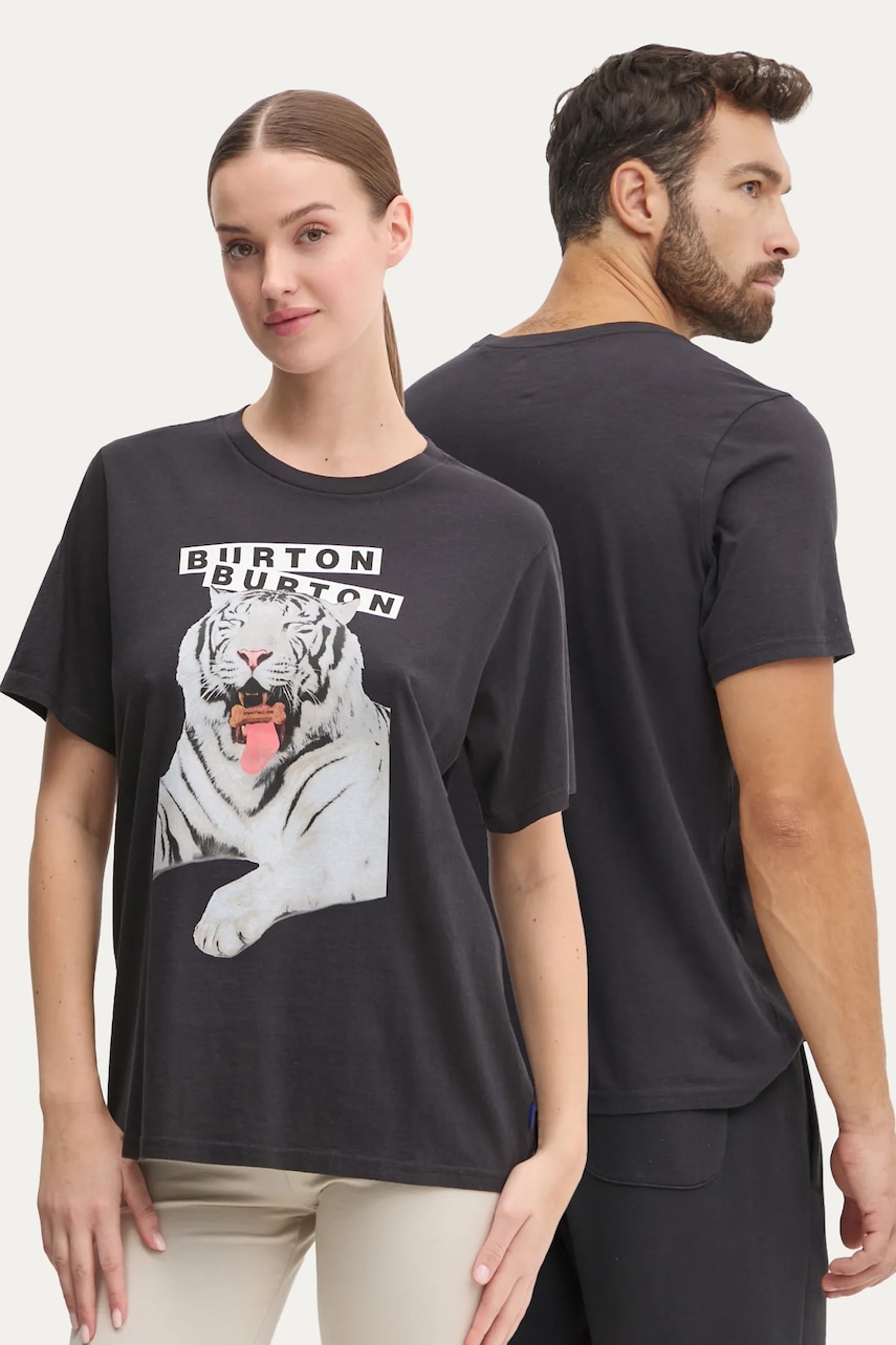 Burton tricou din bumbac culoarea negru, cu imprimeu, 243431 Burton tricou din bumbac culoarea negru, cu imprimeu, 243431