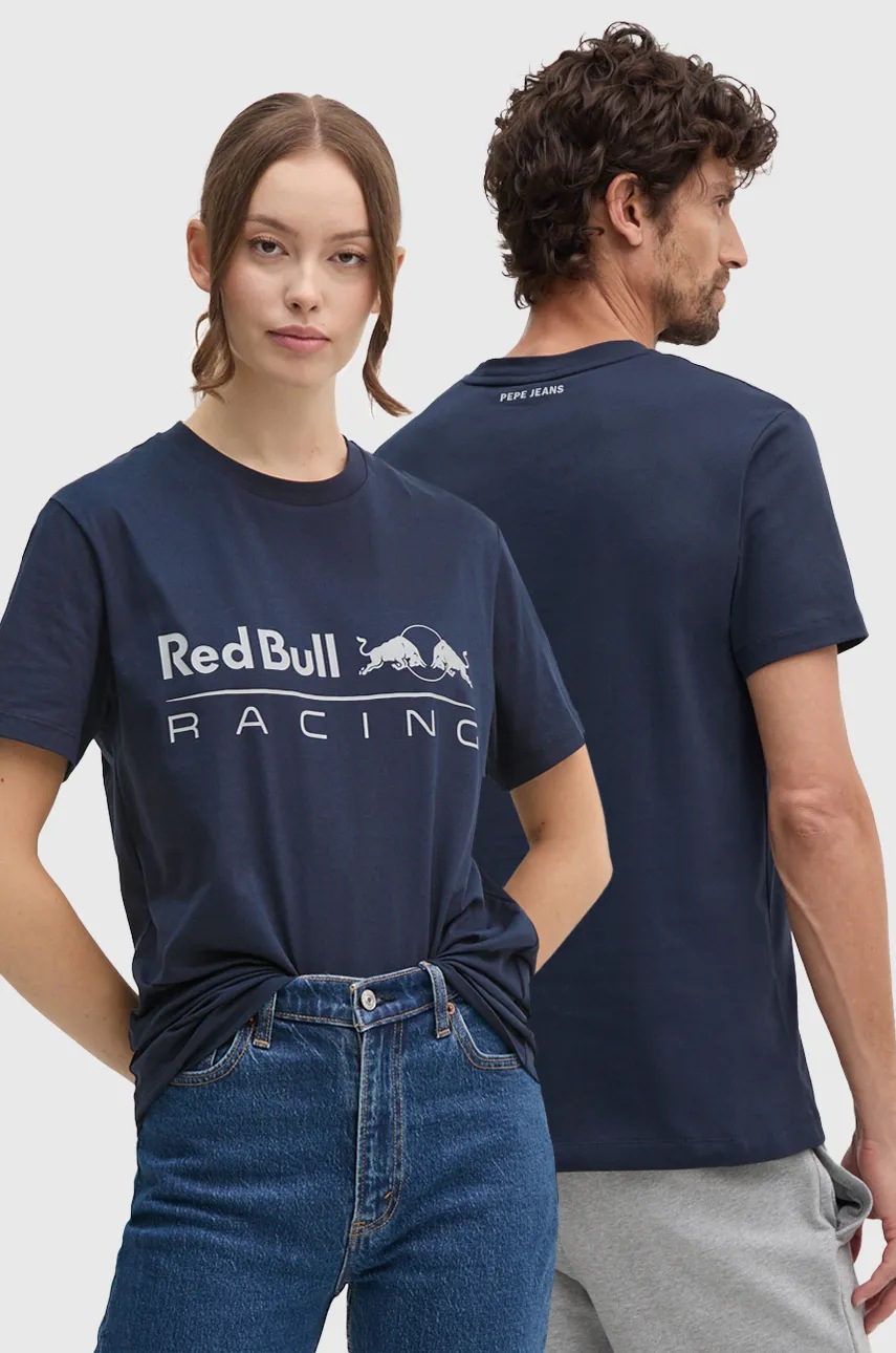 

Памучна тениска Red Bull Racing x Pepe Jeans в тъмносиньо с принт RU500005, Тъмносин