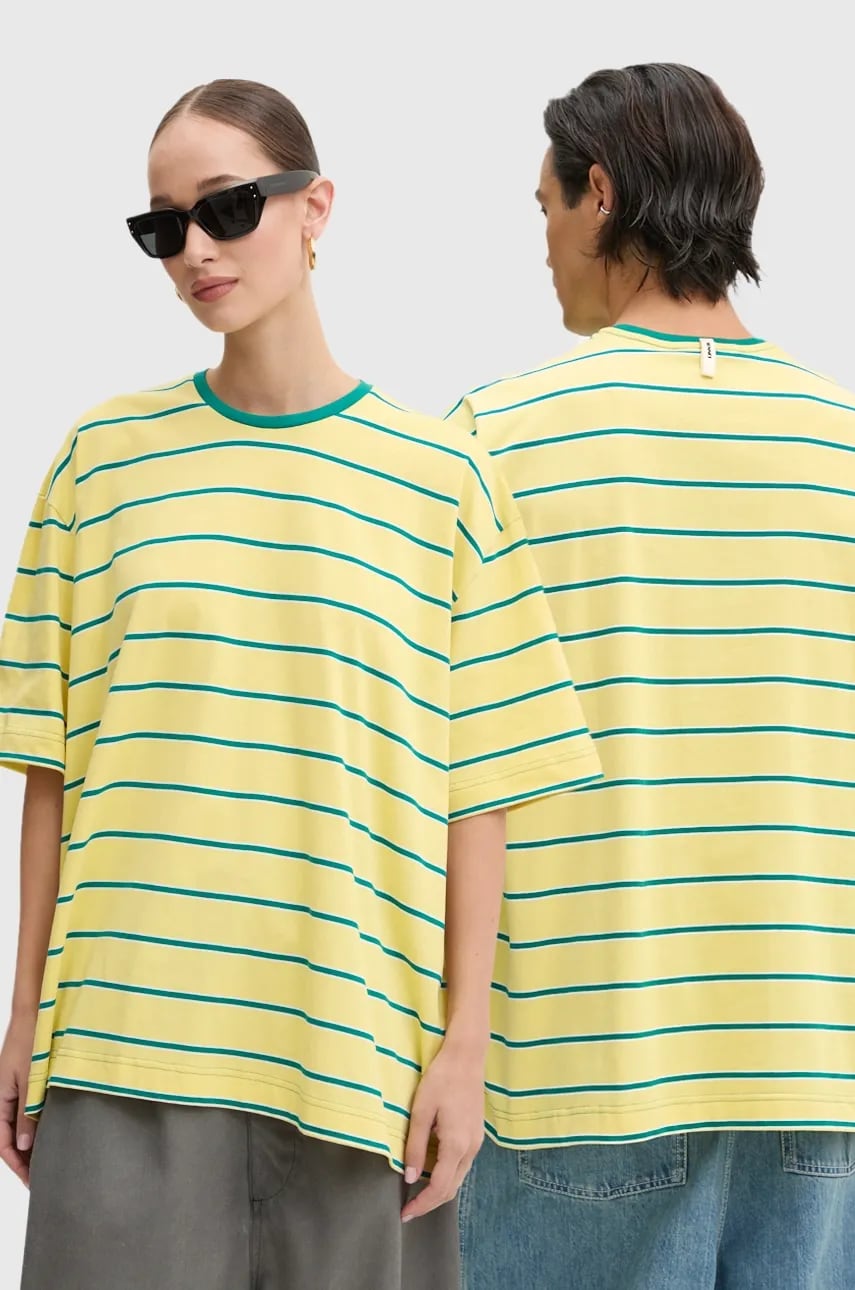 Sunnei tricou din bumbac culoarea galben, modelator, RTWXJER008