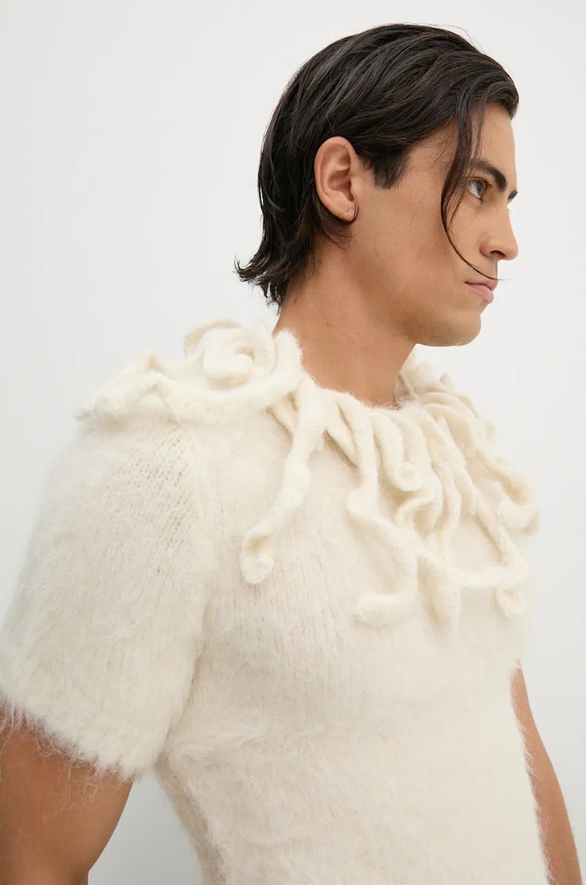 Μάλλινο πουλόβερ Sunnei χρώμα: μπεζ, RTWXKNW008 φωτογραφία