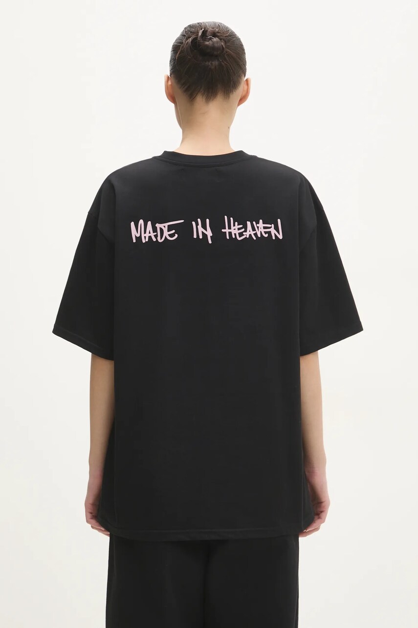 Fiorucci tricou din bumbac Made In Heaven Print culoarea negru, neted, U01FMTSH102CJ01BK01